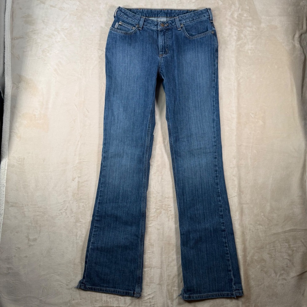 Carhartt Bootcut Jeans Womens 6x34 Blue Denim Mid Rise Medium Wash Work Wear